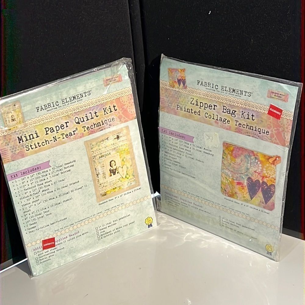 Bundle Sale 3 for $15 | Fabric Elements Mixed Media Art Kits x 2